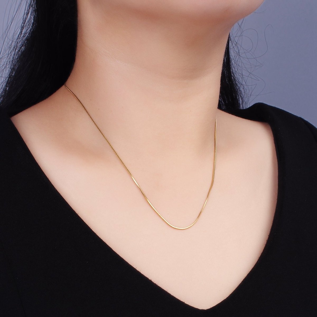 Stainless Steel 1mm Dainty Snake Cocoon 18 Inch, 20 Inch Layering Chain Necklace | WA-2306 WA-2307 Clearance Pricing - DLUXCA