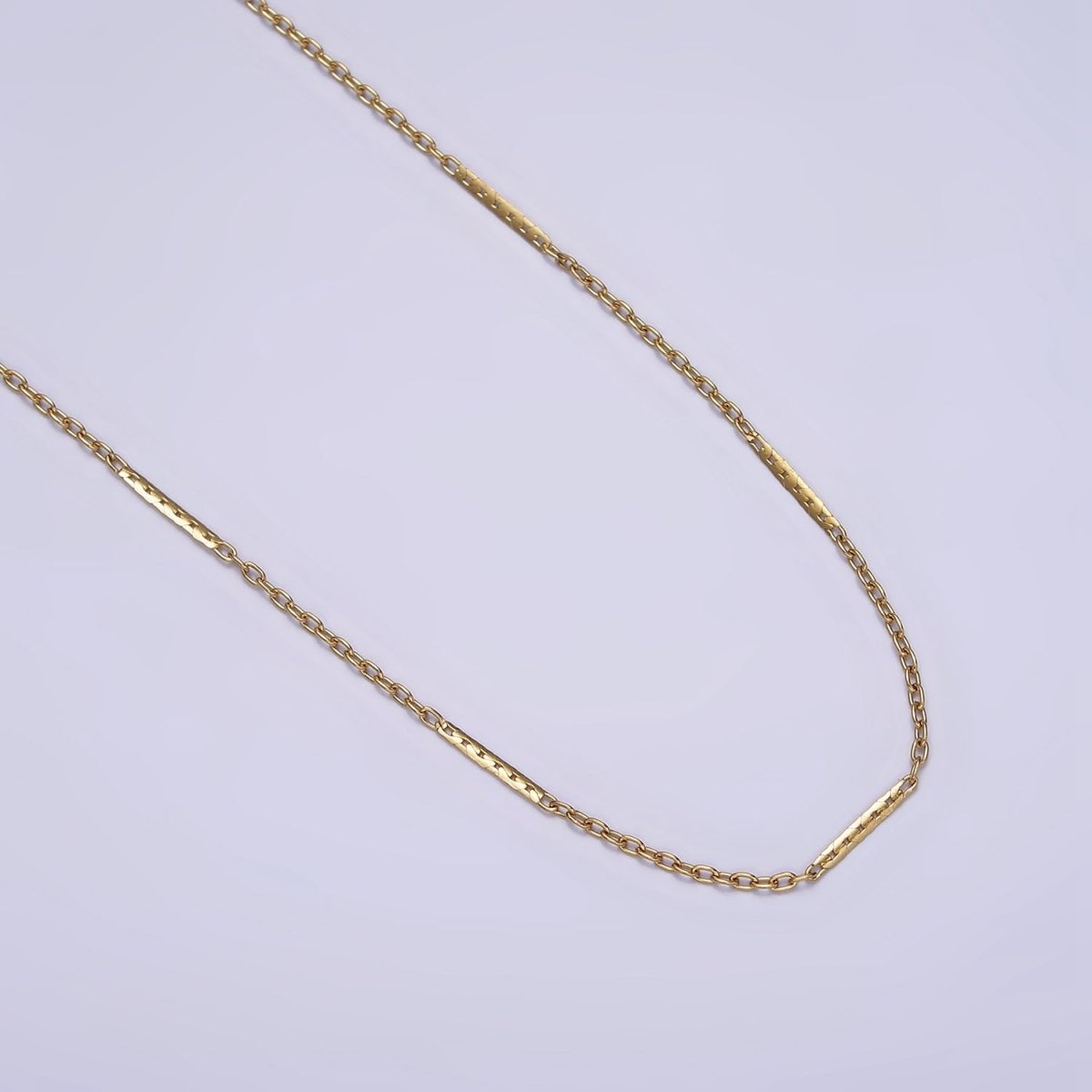 Stainless Steel 1mm Dainty Unique Flat Cable Link 17 Inch Chain Necklace | WA-2041 Clearance Pricing - DLUXCA