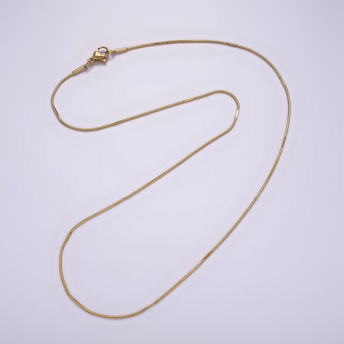 Stainless Steel 1mm Snake Cocoon Chain 18 Inch Necklace | WA-2371 - DLUXCA