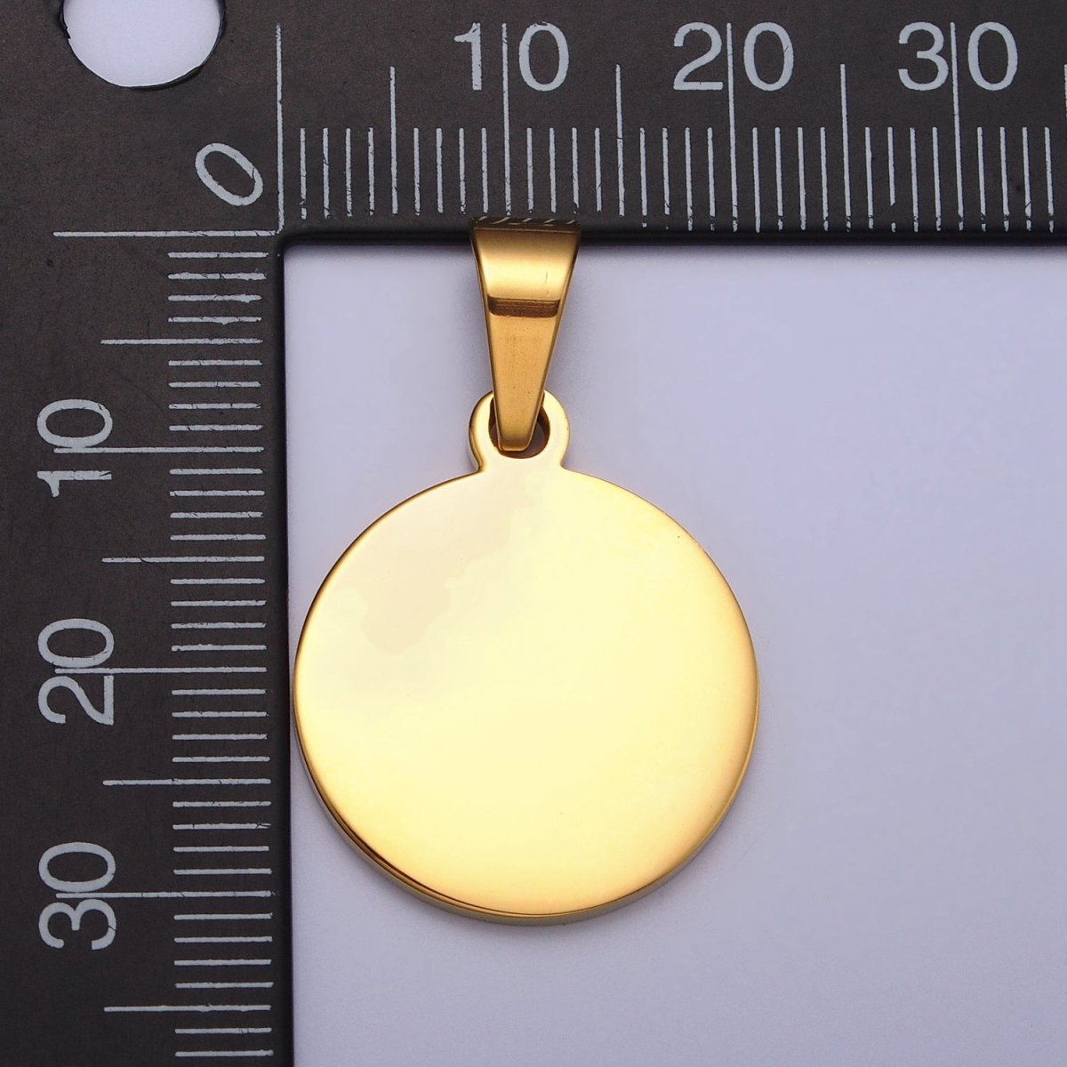 Stainless Steel 20mm Round Personalized Pendant in Gold & Silver J-548 J-553 - DLUXCA