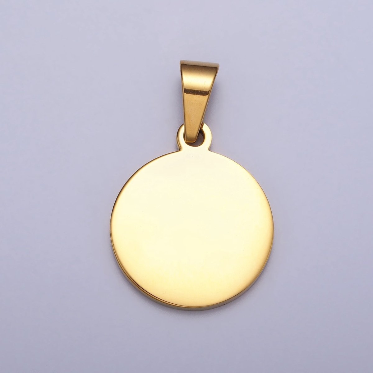 Stainless Steel 20mm Round Personalized Pendant in Gold & Silver J-548 J-553 - DLUXCA