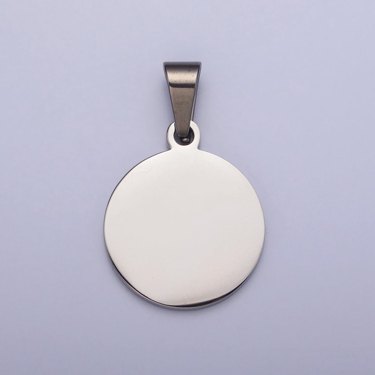 Stainless Steel 20mm Round Personalized Pendant in Gold & Silver J-548 J-553 - DLUXCA