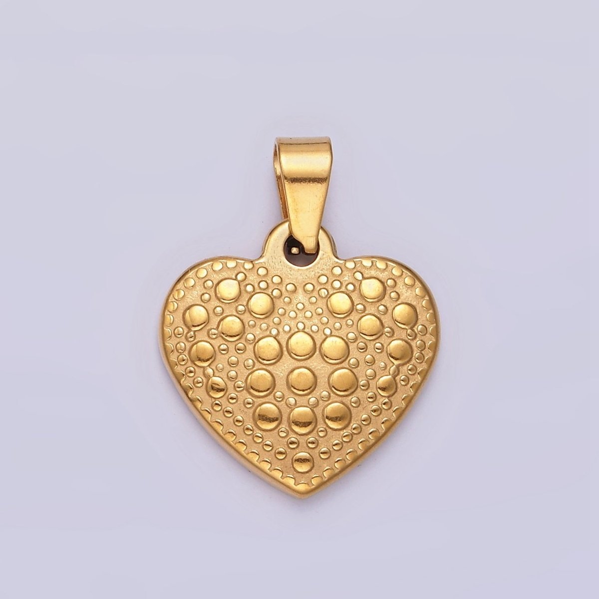 Stainless Steel 21mm Minimalist Dotted Heart Pendant | P-796 - DLUXCA