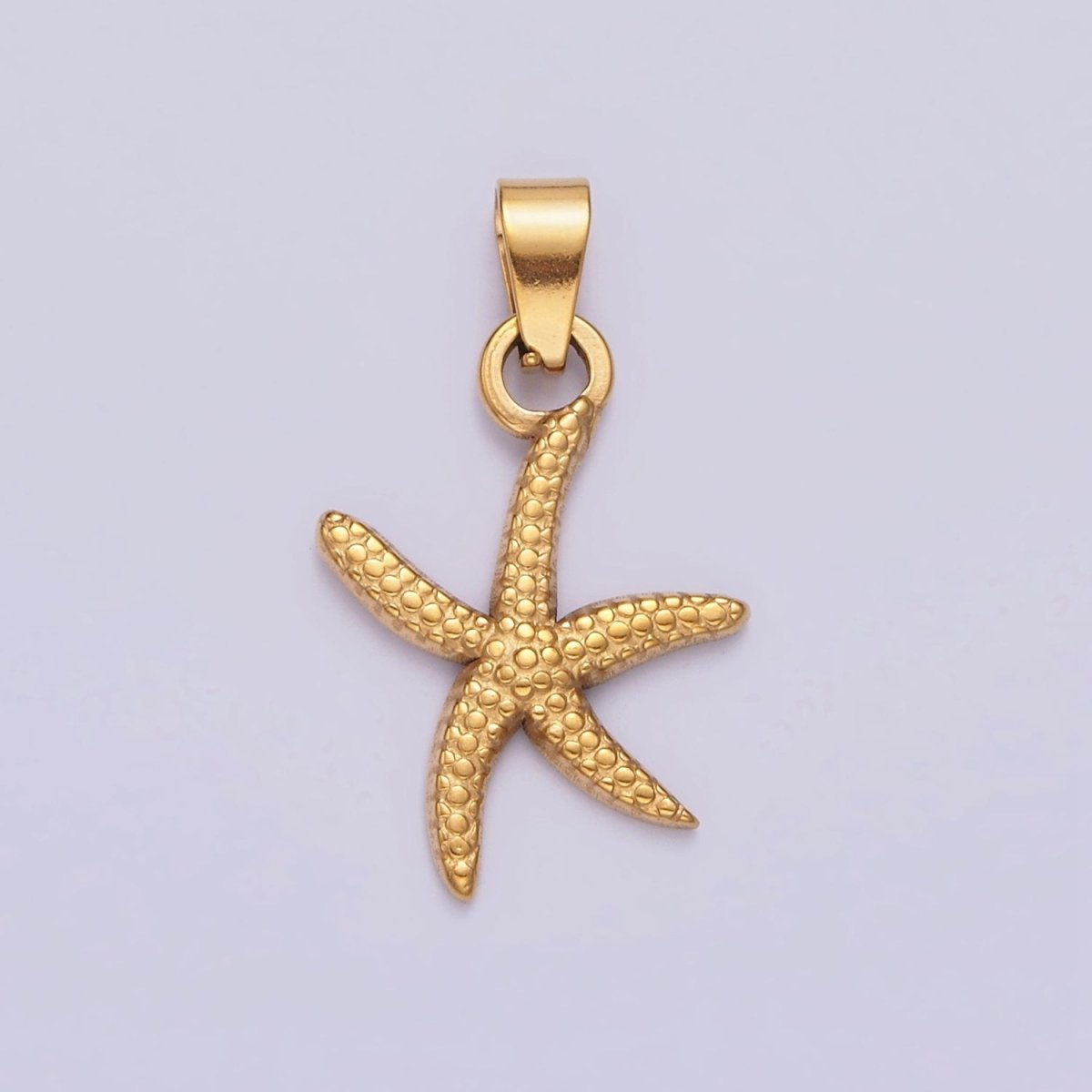 Stainless Steel 22.3mm Dotted Starfish Ocean Sea Animal Pendant | P-799 - DLUXCA