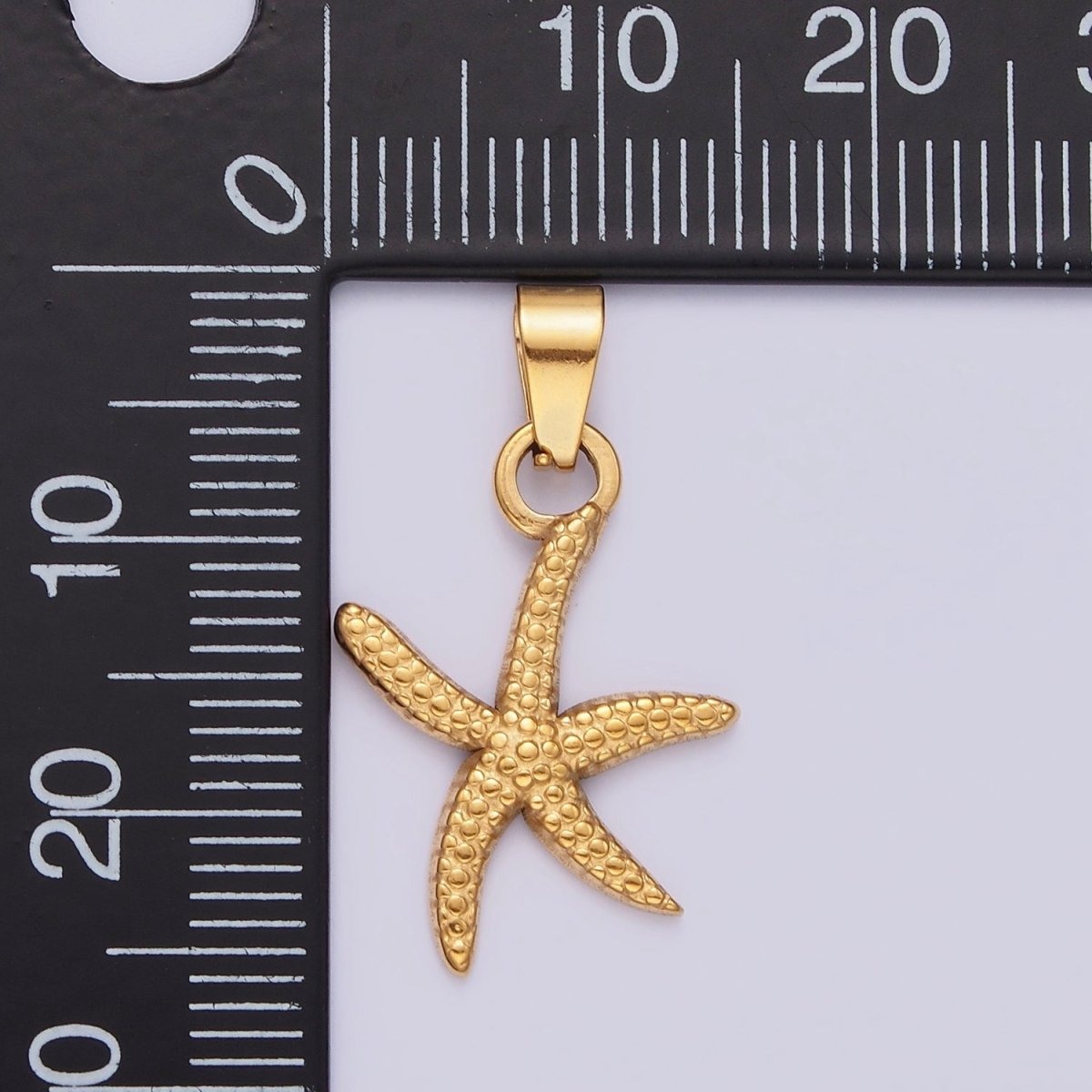 Stainless Steel 22.3mm Dotted Starfish Ocean Sea Animal Pendant | P-799 - DLUXCA