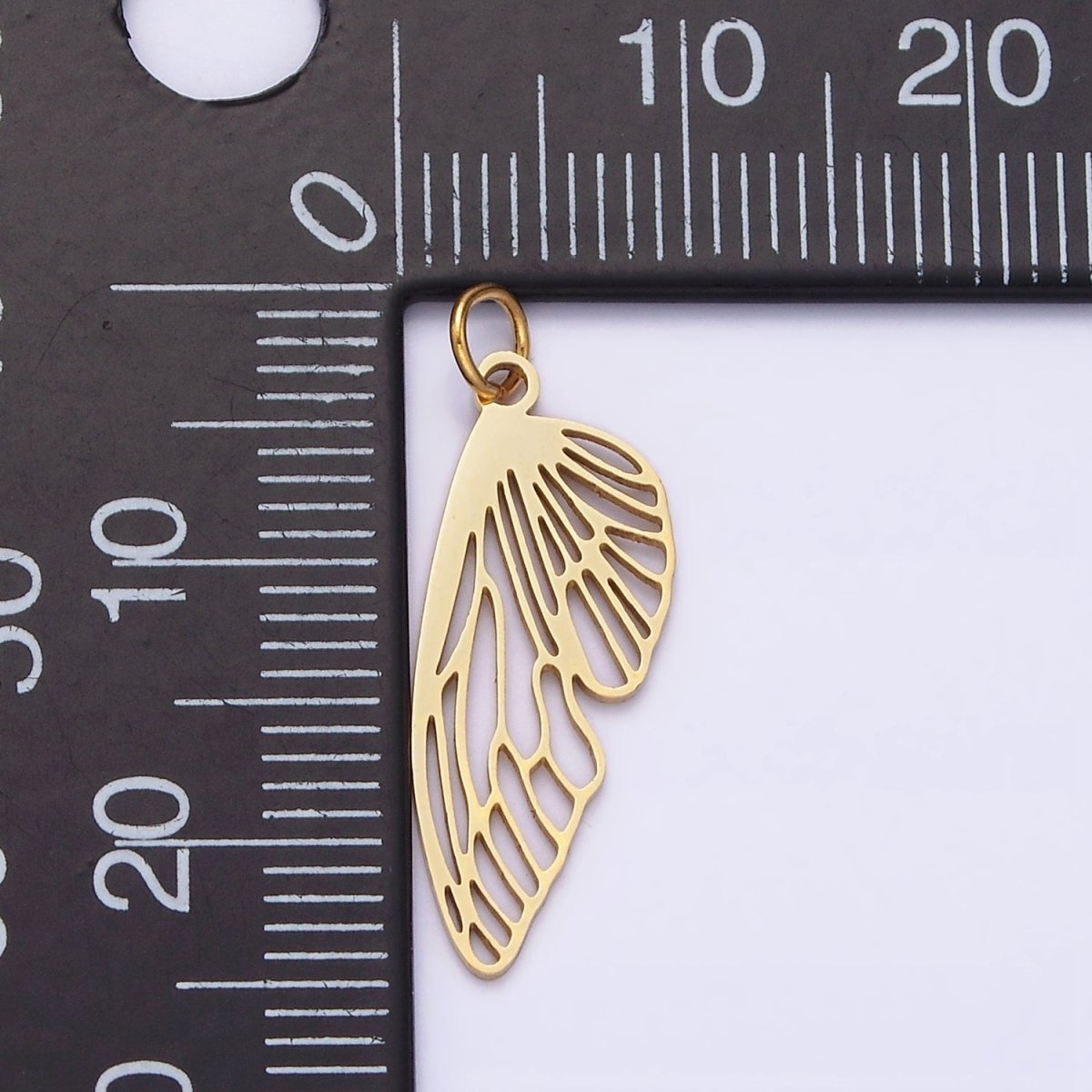 Stainless Steel 23.5mm Open Butterfly Wings Animal Charm P-625 - DLUXCA