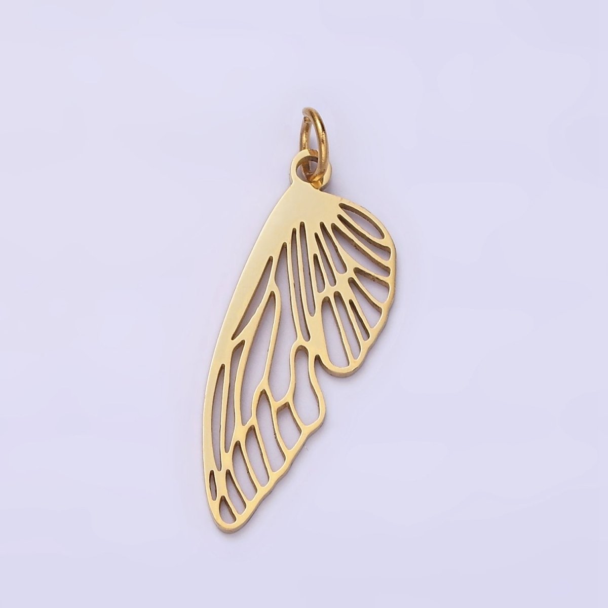 Stainless Steel 23.5mm Open Butterfly Wings Animal Charm P-625 - DLUXCA