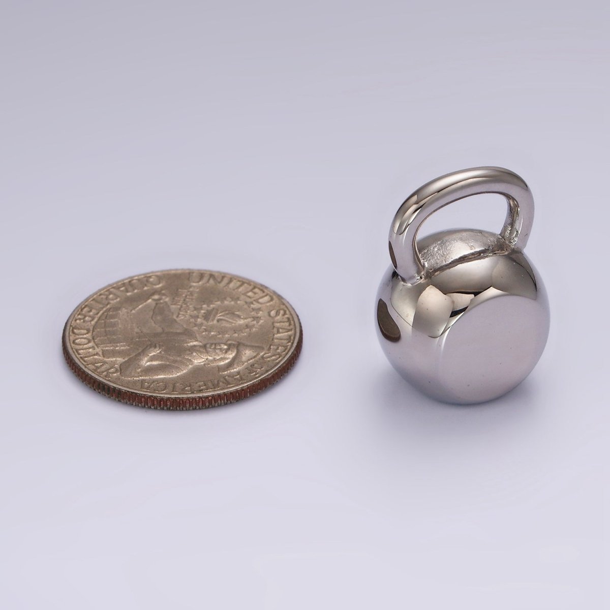 Stainless Steel 24mm Kettlebell Dumbbell Weight Fitness Charm | P1367 - DLUXCA