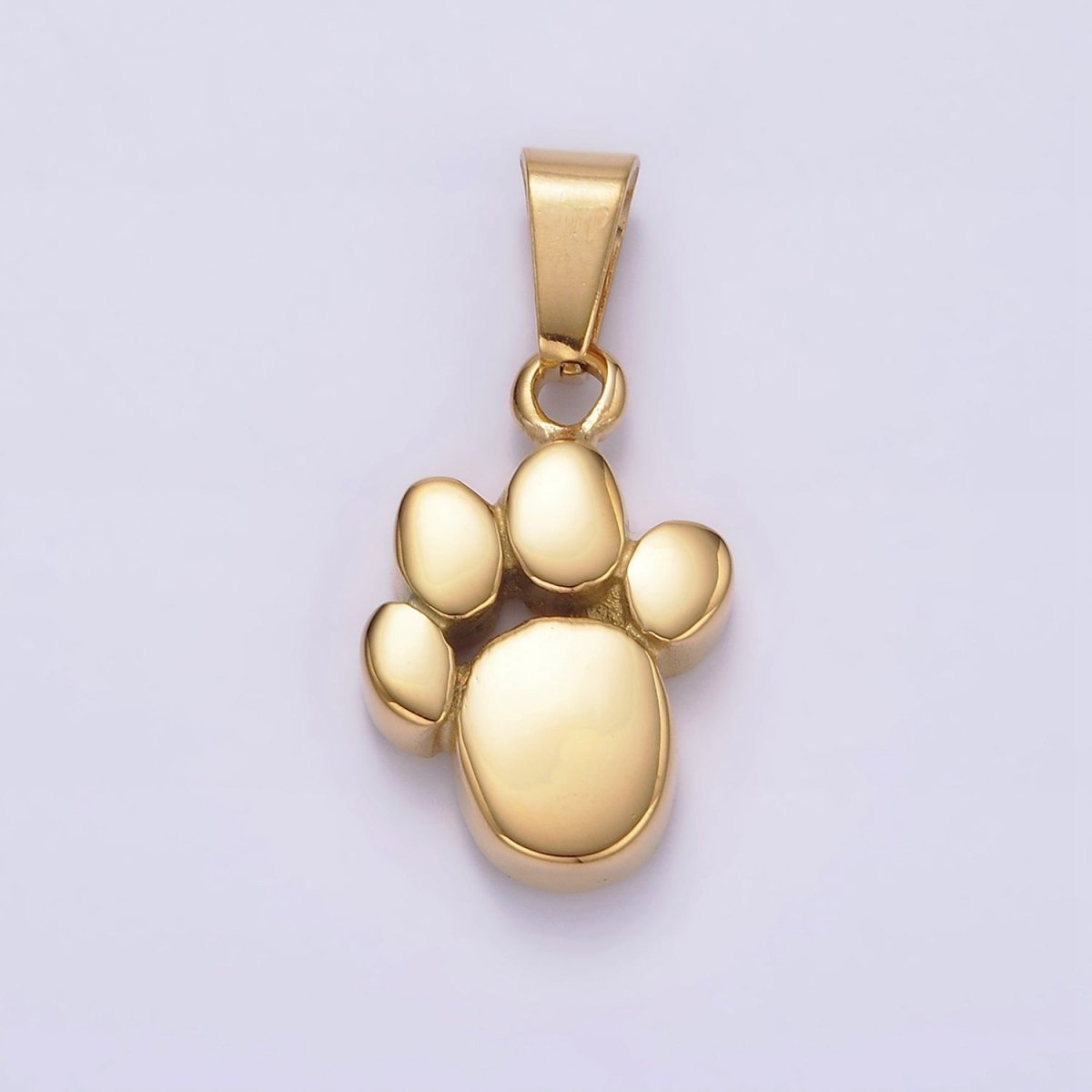 Stainless Steel 24mm Pawprint Animal Pet Pendant in Gold & Silver | P-785 P-786 - DLUXCA