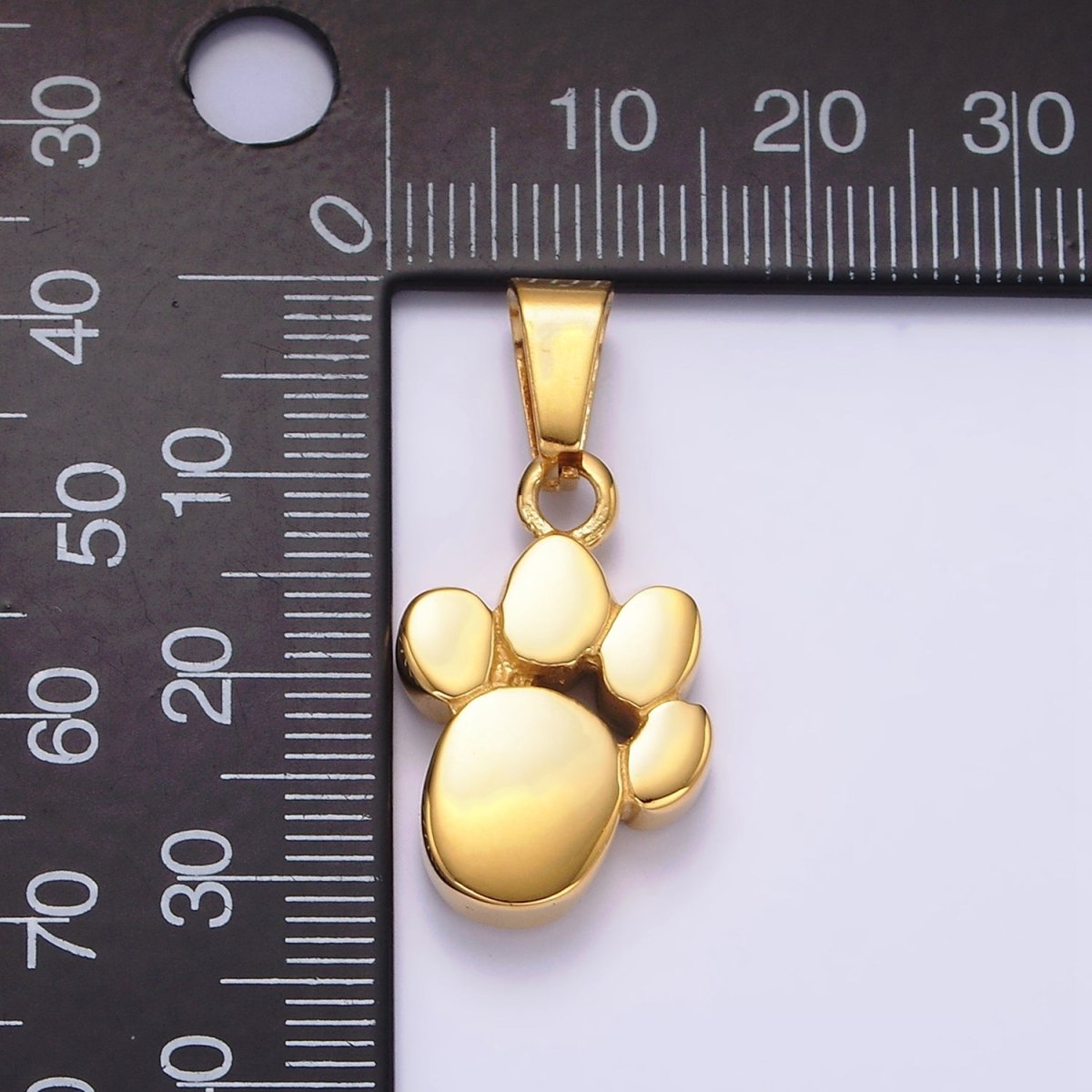 Stainless Steel 24mm Pawprint Animal Pet Pendant in Gold & Silver | P-785 P-786 - DLUXCA