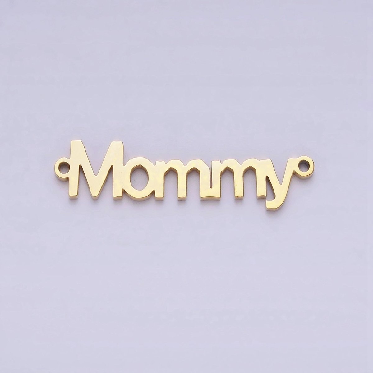 Stainless Steel 25.5mm "Mommy" Script Mother's Day Connector in Gold & Silver | P-708 P-709 - DLUXCA