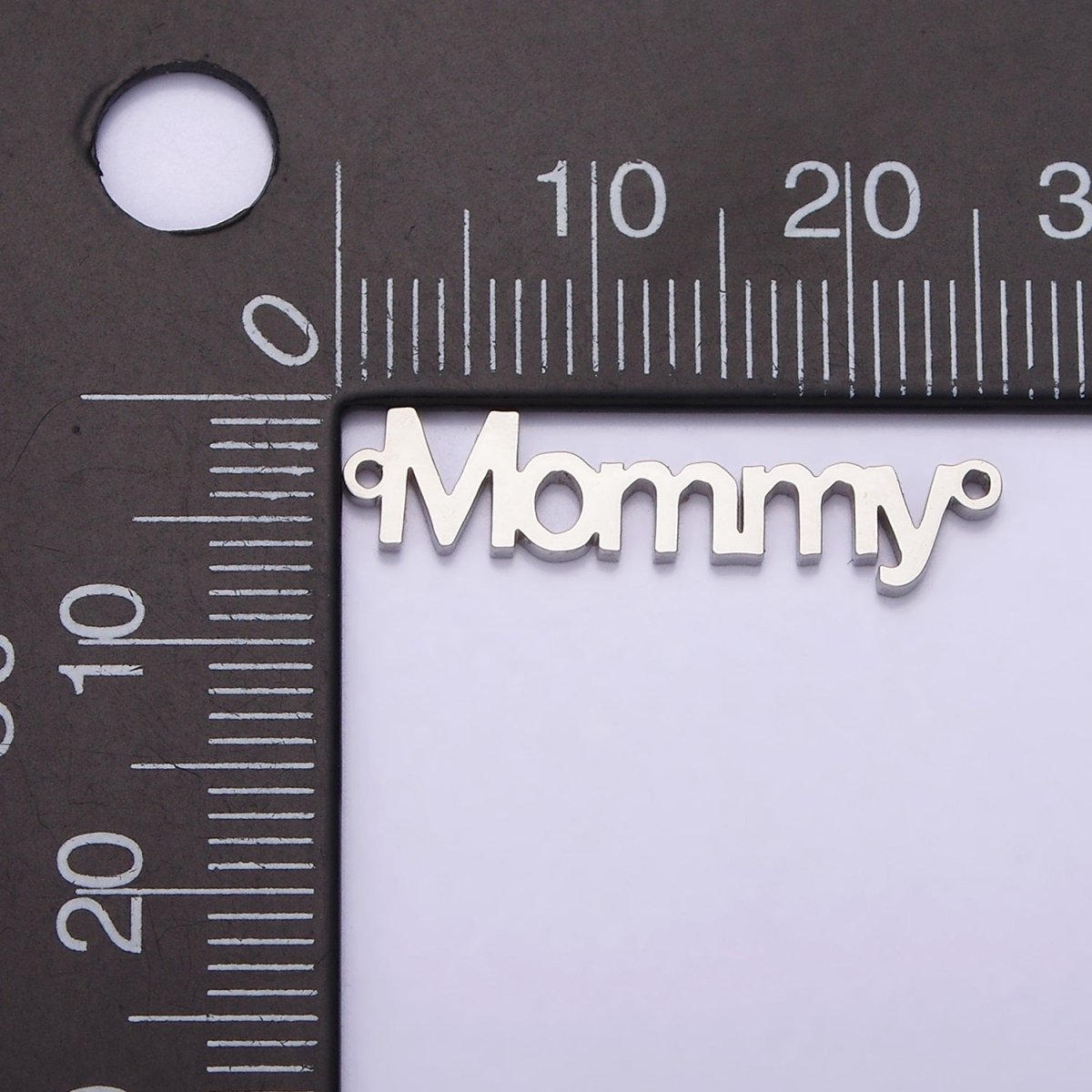 Stainless Steel 25.5mm "Mommy" Script Mother's Day Connector in Gold & Silver | P-708 P-709 - DLUXCA