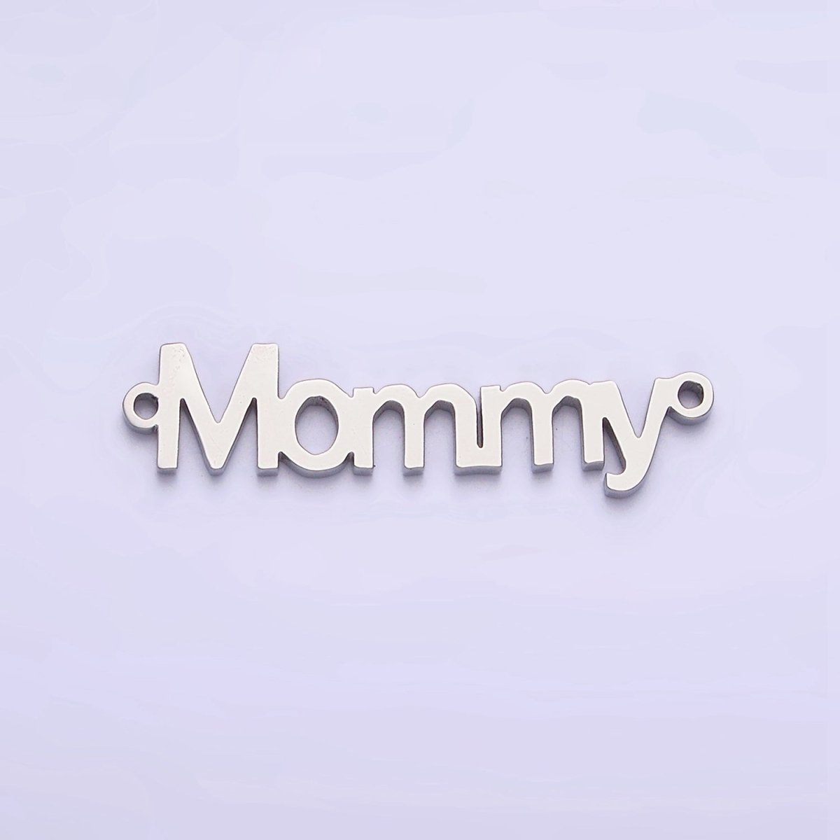 Stainless Steel 25.5mm "Mommy" Script Mother's Day Connector in Gold & Silver | P-708 P-709 - DLUXCA