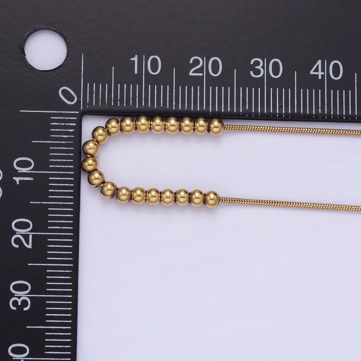 Stainless Steel 2.5mm Bubble Bead 16 Inch Herringbone Chain Necklace | WA-2395 - DLUXCA