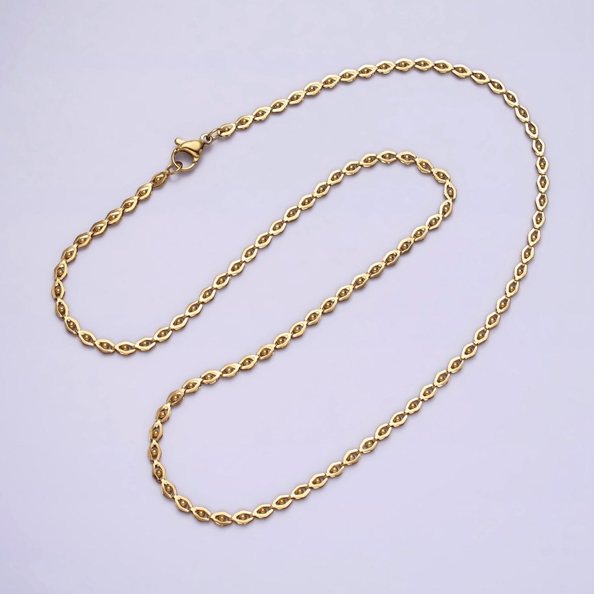 Stainless Steel 2.5mm Dot Designed Geometric 17.5 Inch Layering Statement Chain Necklace | WA-1998 Clearance Pricing - DLUXCA