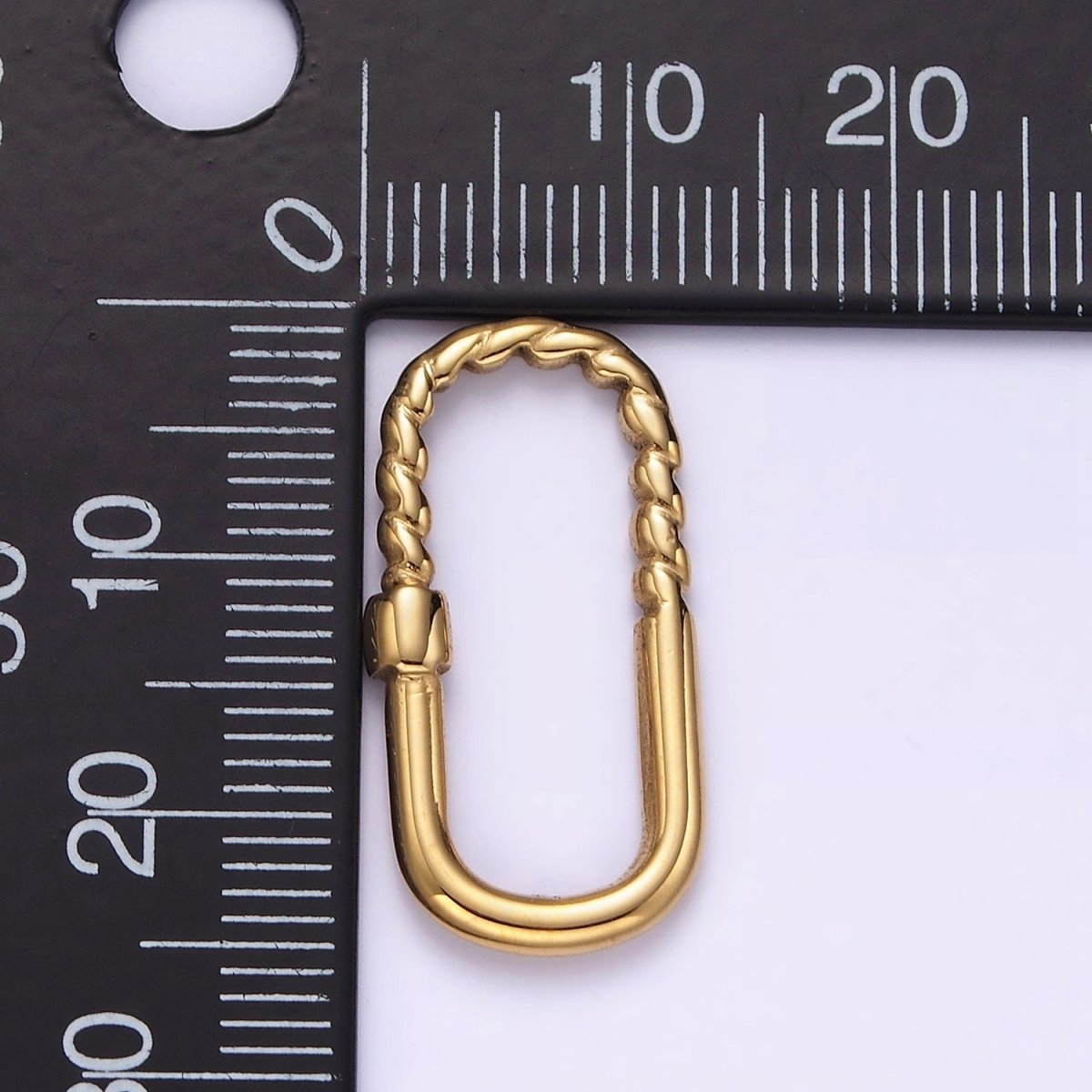 Stainless Steel 25mm Half Twisted Braided Oblong Link Jewelry Supply | Z-475 - DLUXCA