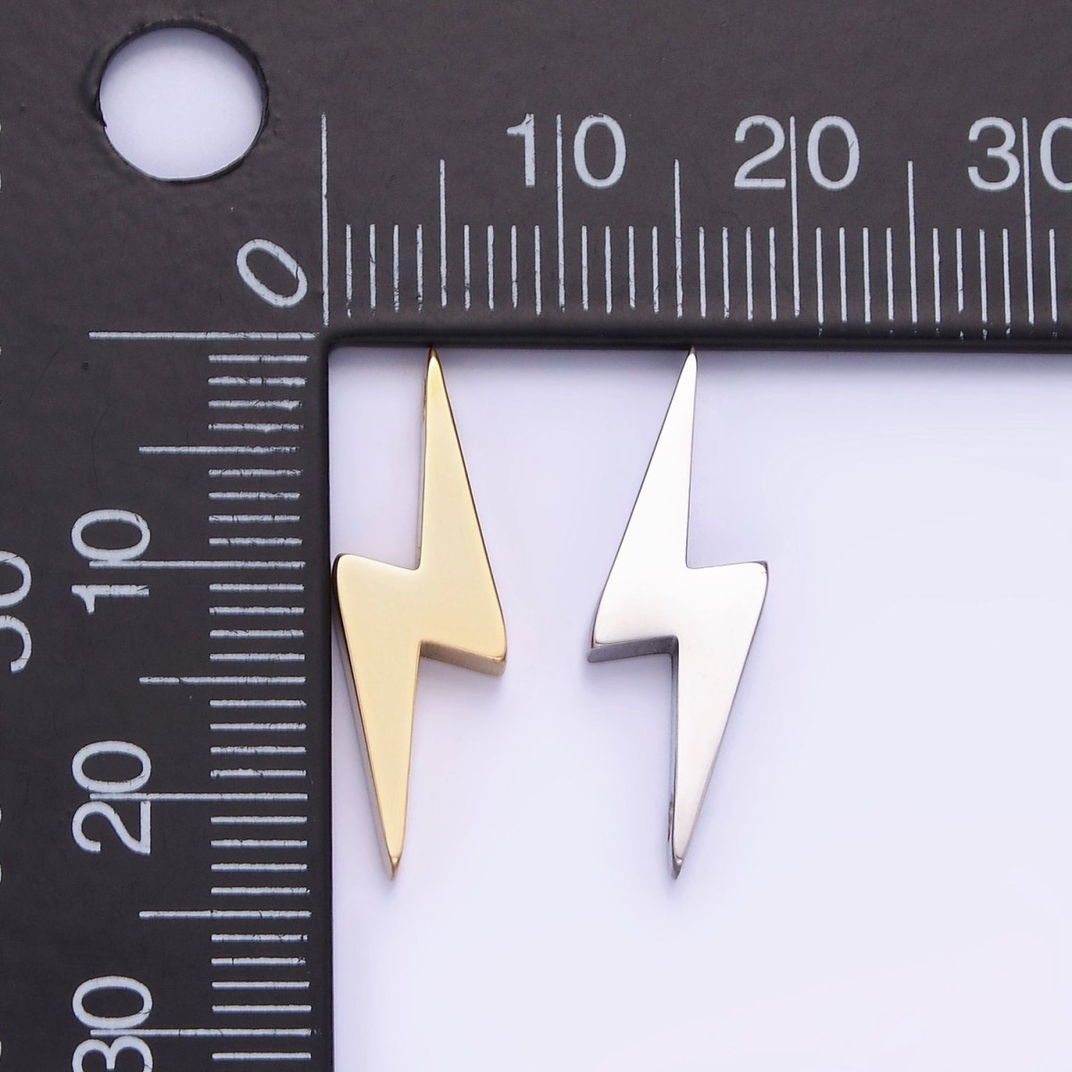 Stainless Steel 25mm Lightning Thunder Minimalist Charm in Gold & Silver | P941 - DLUXCA