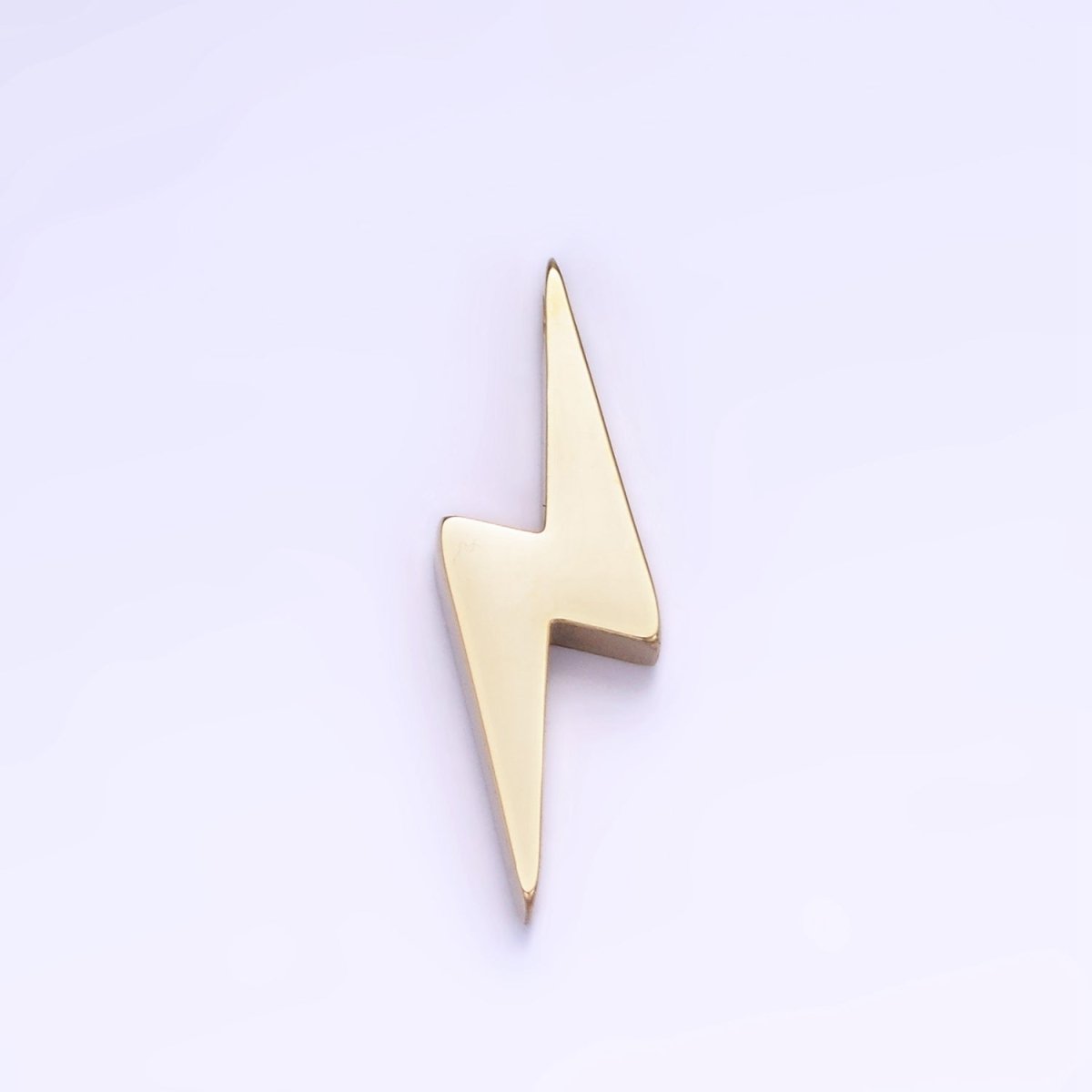 Stainless Steel 25mm Lightning Thunder Minimalist Charm in Gold & Silver | P941 - DLUXCA