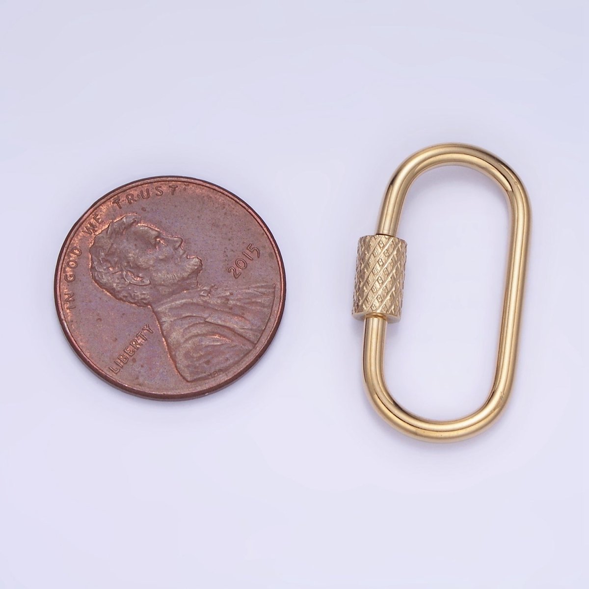 Stainless Steel 25mm Textured Tube Carabiner Clasps Closure Finding | Z692 - DLUXCA