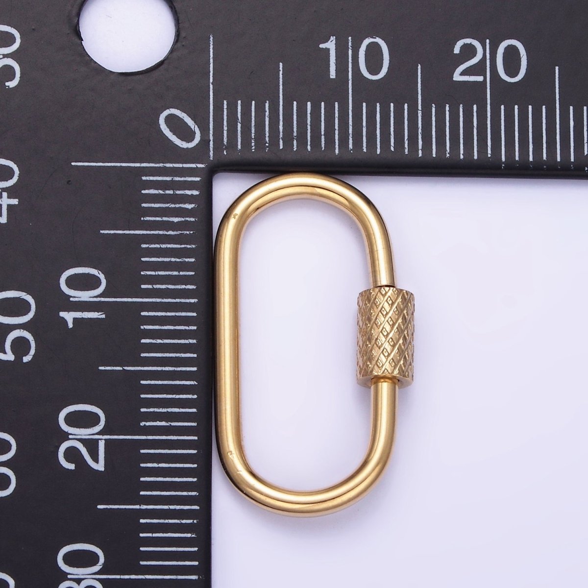 Stainless Steel 25mm Textured Tube Carabiner Clasps Closure Finding | Z692 - DLUXCA