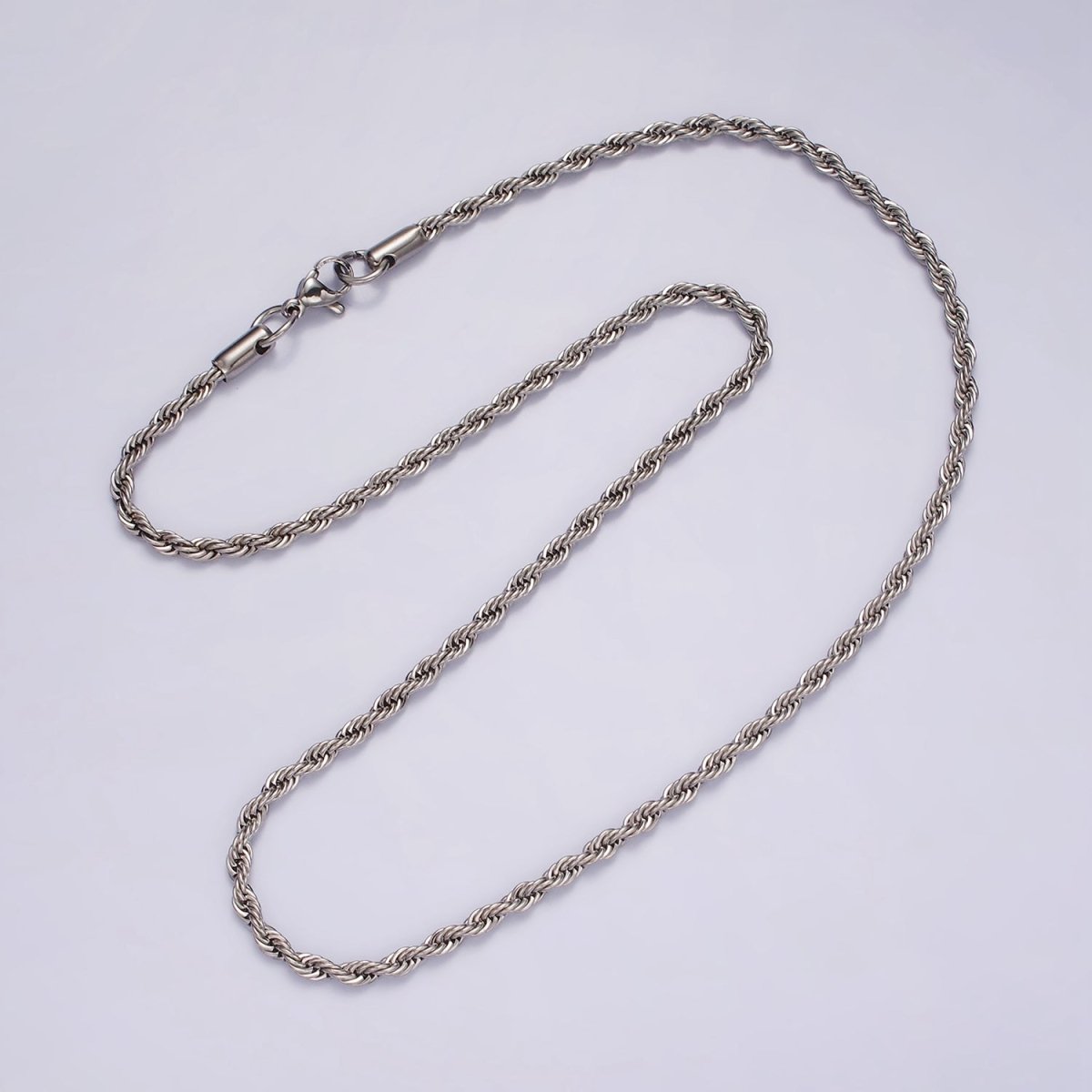 Stainless Steel 2.8mm Rope 18 Inches Necklace in Gold & Silver | WA-2334 WA-2335 Clearance Pricing - DLUXCA