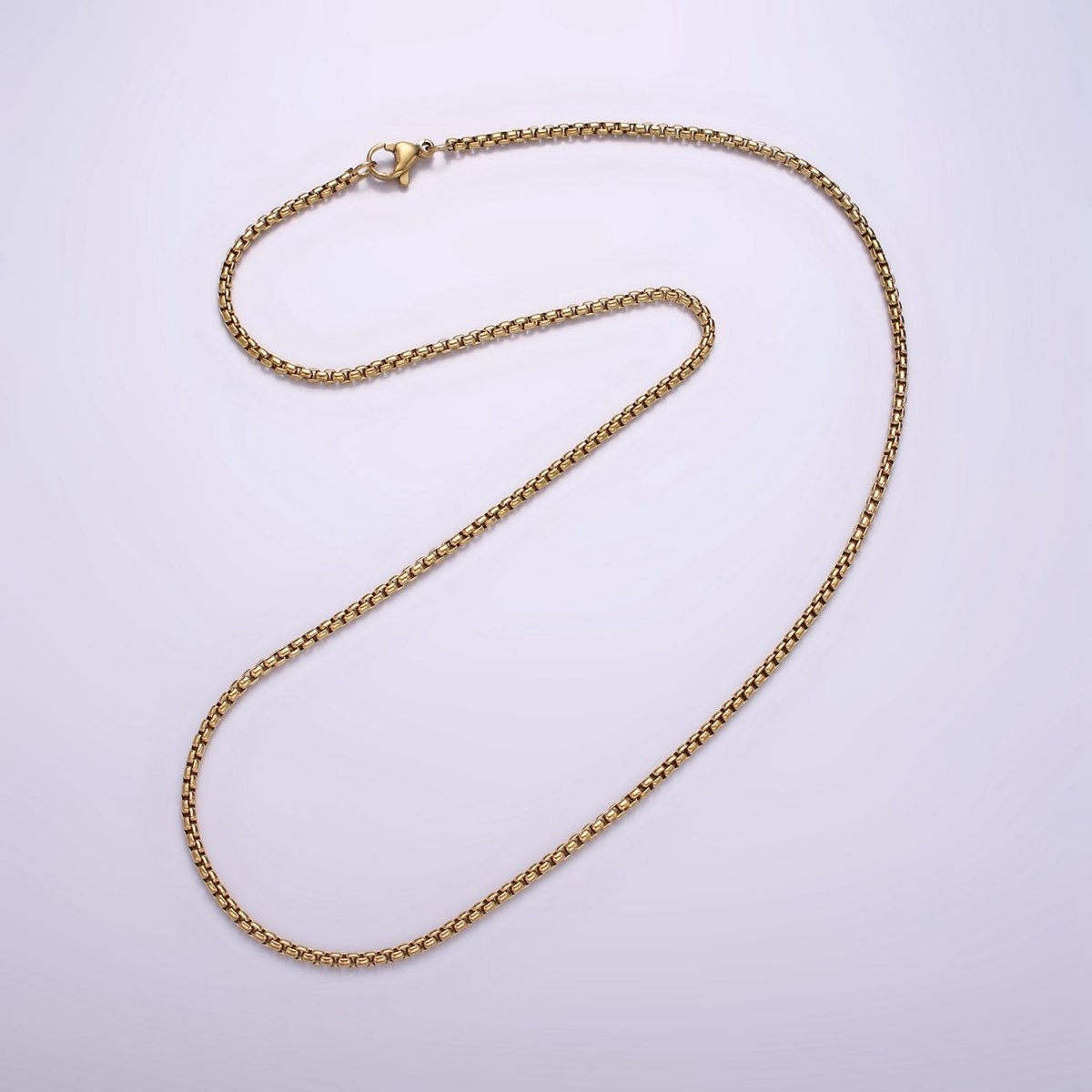 Stainless Steel 2mm Box Chain 18 Inch Necklace | WA-2370 - DLUXCA