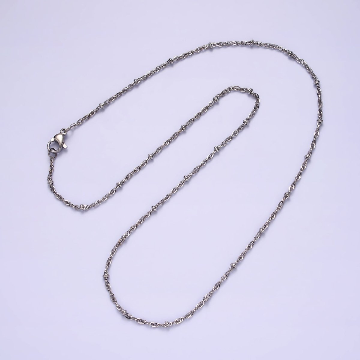 Stainless Steel 2mm Satellite Singapore 18 Inch Layering Chain Necklace | WA-2102 Clearance Pricing - DLUXCA