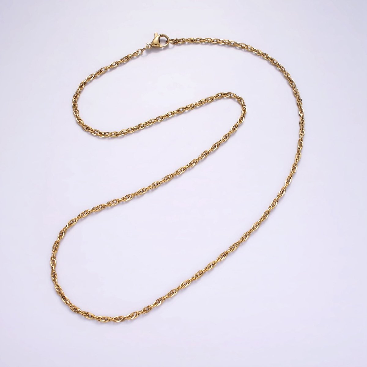 Stainless Steel 2mm Singapore 18 Inch Necklace | WA-2352 - DLUXCA