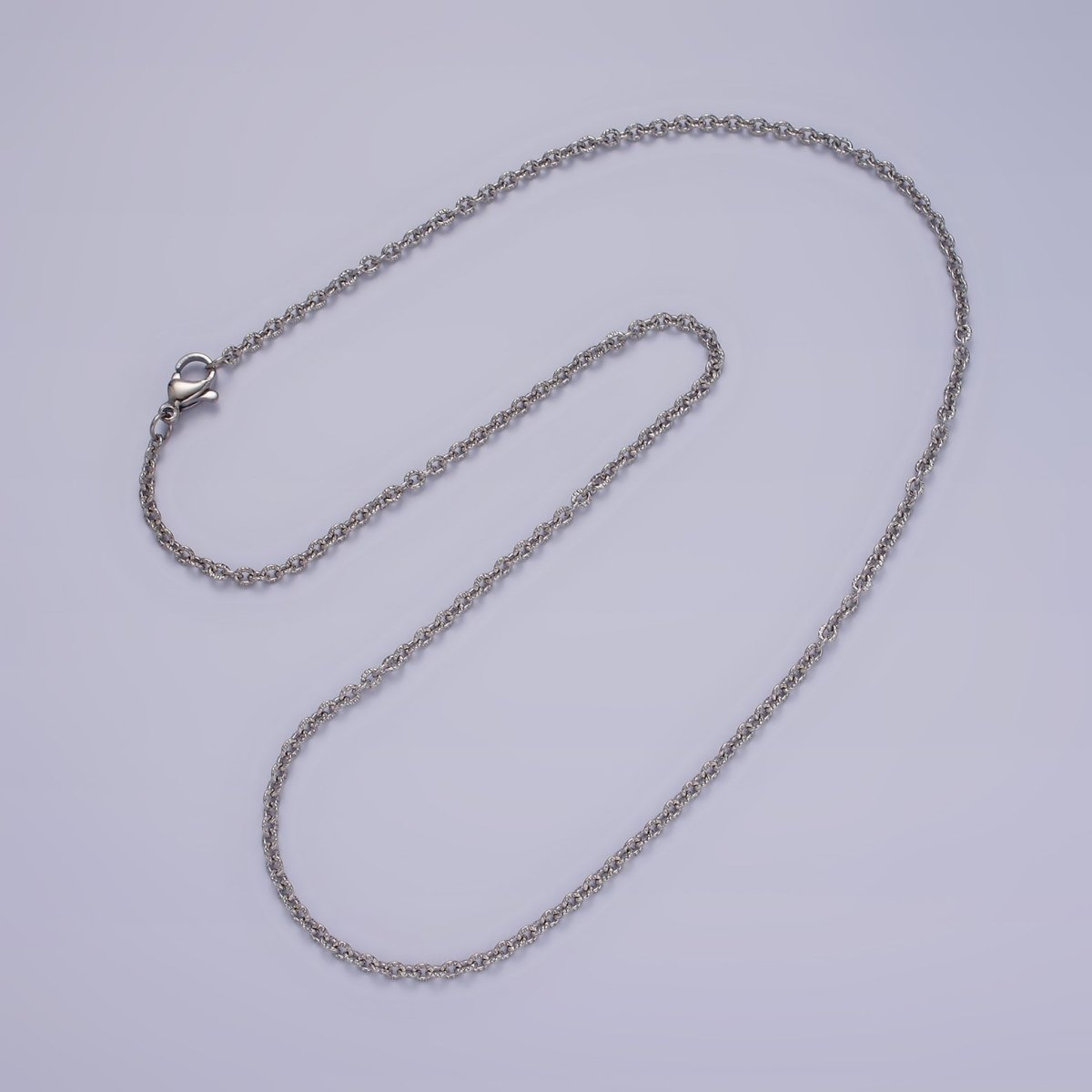 Stainless Steel 2mm Sunburst Cable 18 Inch Layering Chain Necklace in Gold & Silver | WA-1994 WA-2107 Clearance Pricing - DLUXCA