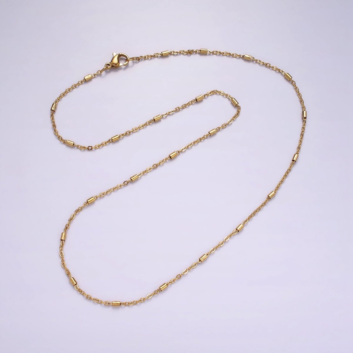 Stainless Steel 2mm Tube Satellite Chain 18 Inch Necklace | WA-2355 - DLUXCA