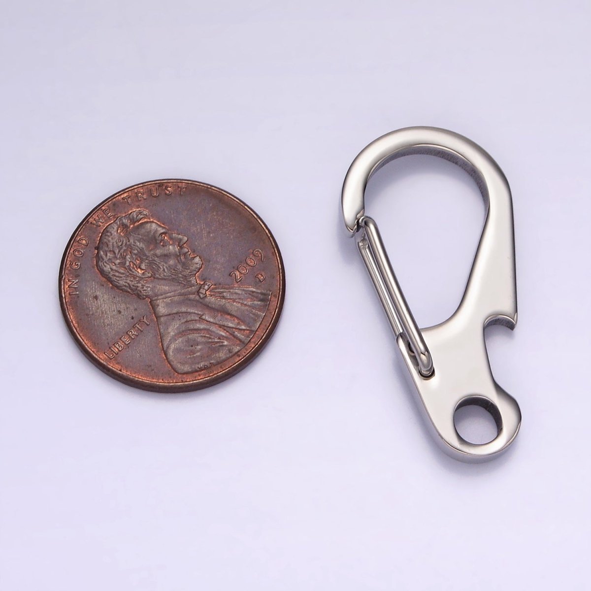 Stainless Steel 30mm Curved Snap Hook Minimalist Carabiner Jewelry Findings Supply | Z556 - DLUXCA