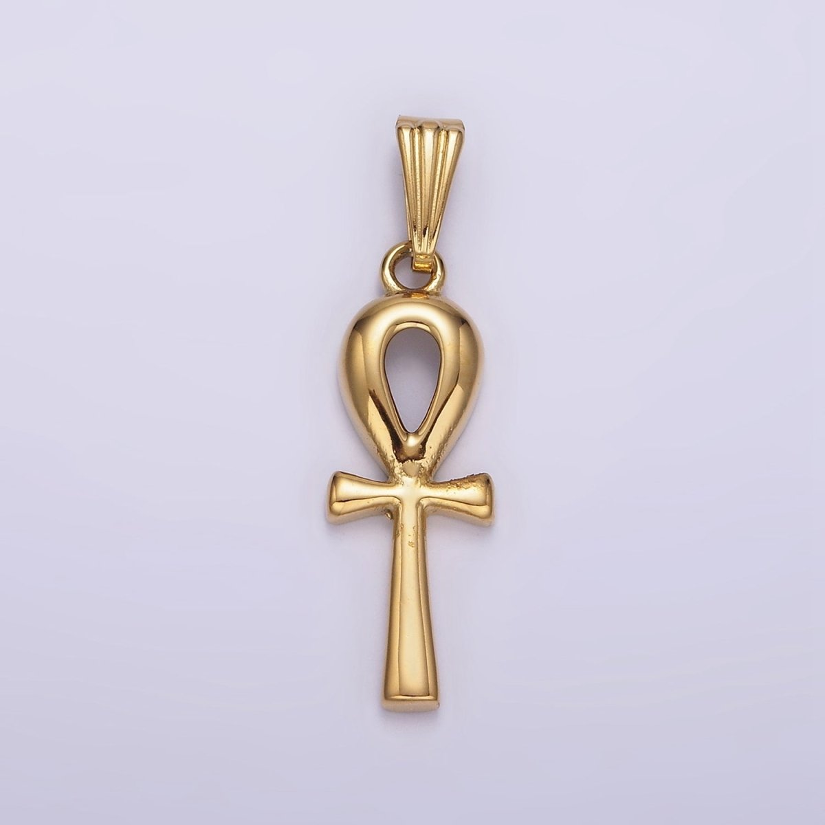 Stainless Steel 30mm Egyptian Ankh Cross Pendant in Silver & Gold | P-767 P-768 - DLUXCA