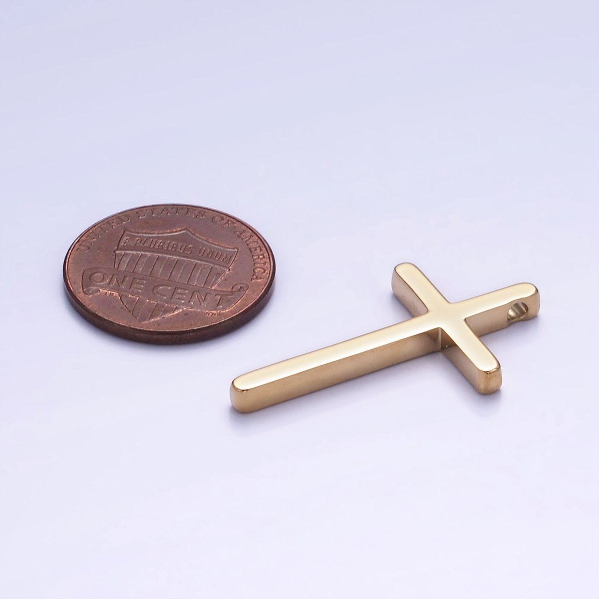 Stainless Steel 30mm Latin Cross Minimalist Charm | P942 - DLUXCA