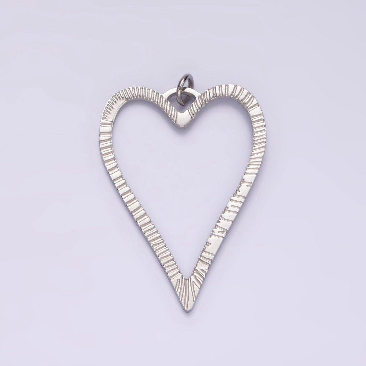 Stainless Steel 30mm Open Sunburst Heart Charm in Gold & Silver | P1300 P1301 - DLUXCA