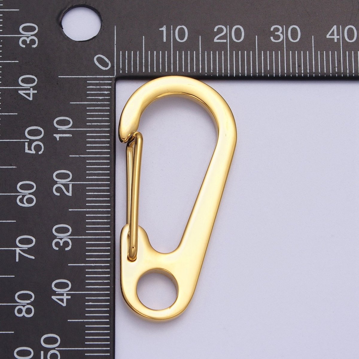 Stainless Steel 32mm, 38mm, 45mm Snap Hook Carabiner Clip Jewelry Supply in Gold & Silver | Z-023 ~ Z-028 - DLUXCA