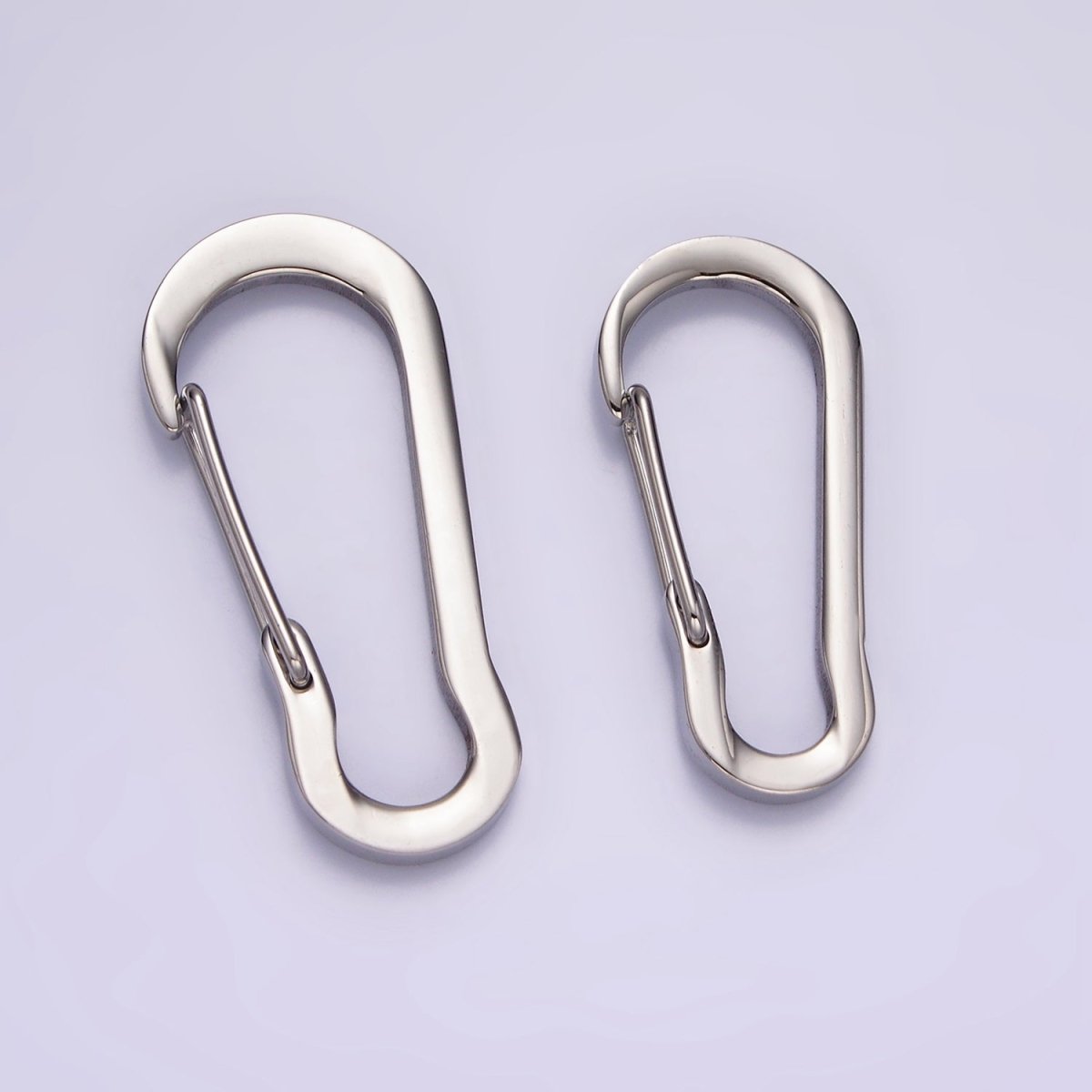 Stainless Steel 35mm, 30mm Curved Oblong Snap Hook Carabiner Findings Supply | Z557 Z558 - DLUXCA