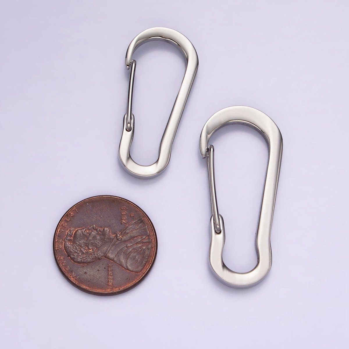 Stainless Steel 35mm, 30mm Curved Oblong Snap Hook Carabiner Findings Supply | Z557 Z558 - DLUXCA