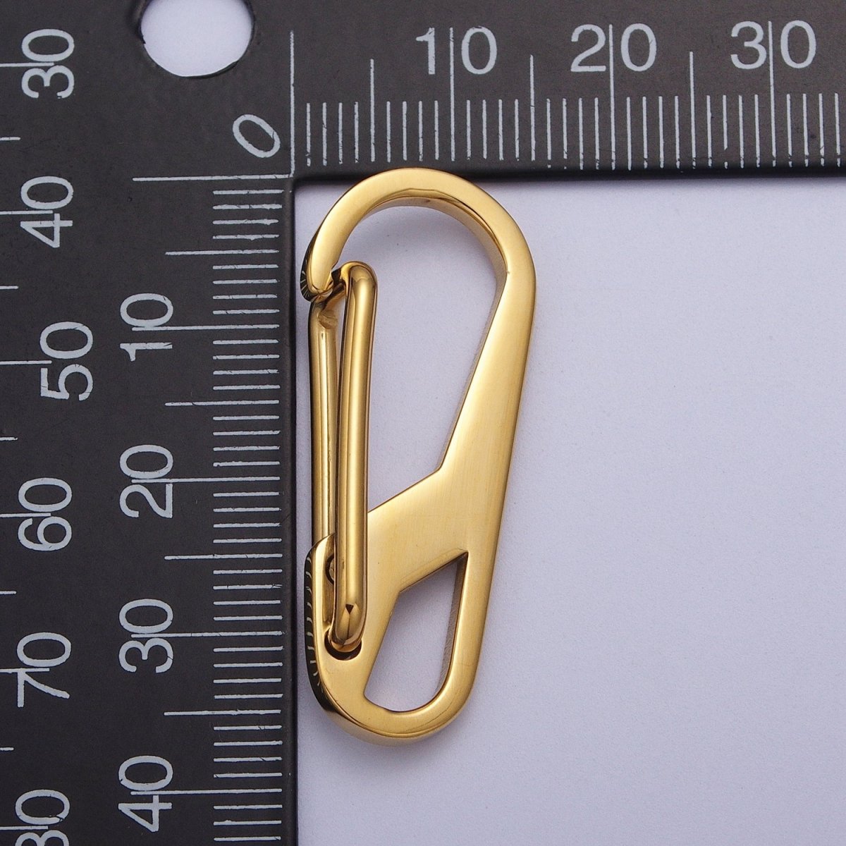 Stainless Steel 36.6mm, 22.3mm Carabiner Clip Snap Hook Jewelry Supply in Gold & Silver | Z-001 - Z-004 - DLUXCA