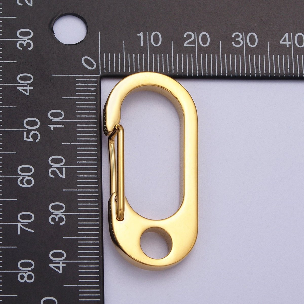 Stainless Steel 36mm, 42mm, 48mm, 53mm Oval Carabiner Clip Jewelry Supply in Gold & Silver | Z-005 ~ Z-012 - DLUXCA