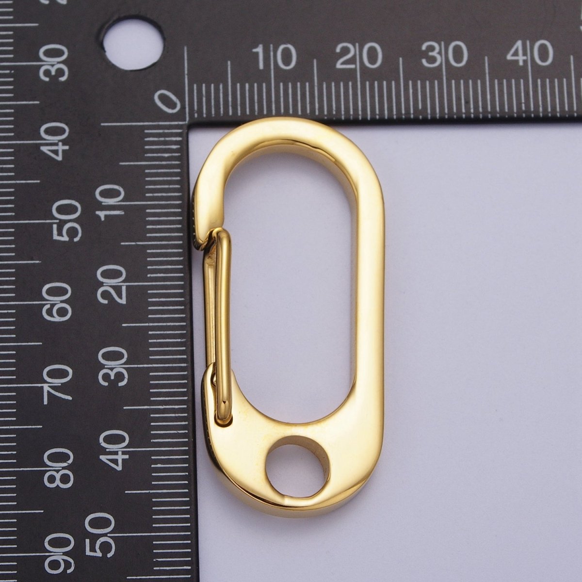 Stainless Steel 36mm, 42mm, 48mm, 53mm Oval Carabiner Clip Jewelry Supply in Gold & Silver | Z-005 ~ Z-012 - DLUXCA