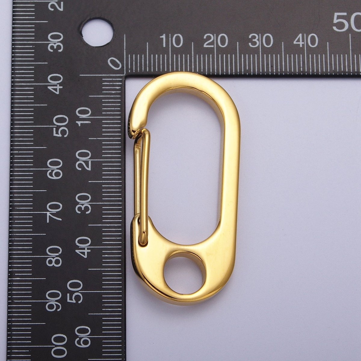 Stainless Steel 36mm, 42mm, 48mm, 53mm Oval Carabiner Clip Jewelry Supply in Gold & Silver | Z-005 ~ Z-012 - DLUXCA