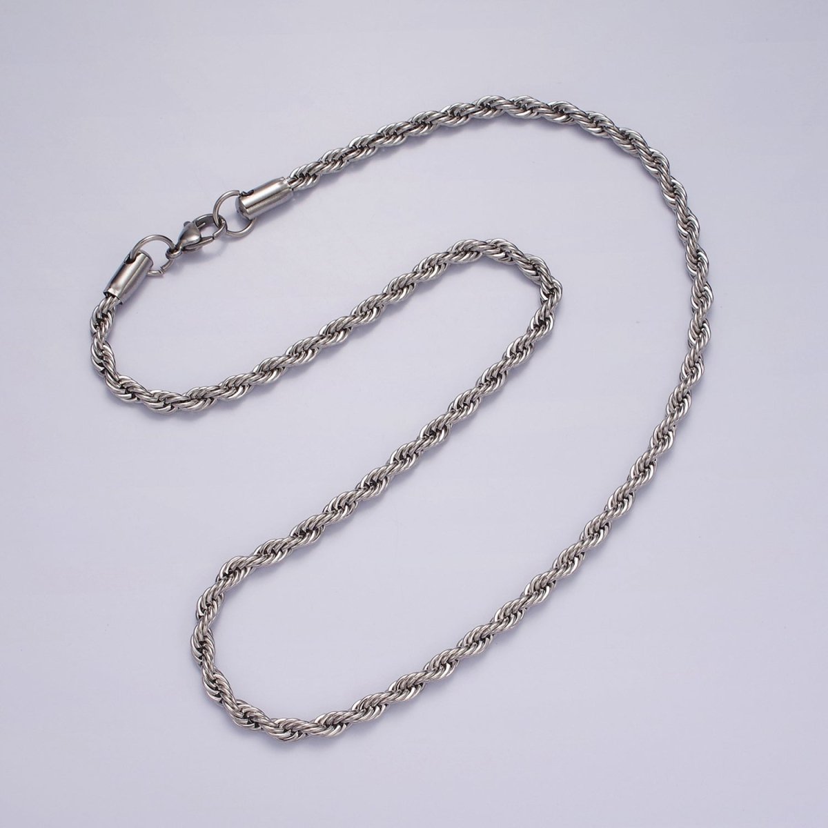 Stainless Steel 3.7mm Rope 18 Inches Necklace in Gold & Silver | WA-2332 WA-2333 Clearance Pricing - DLUXCA
