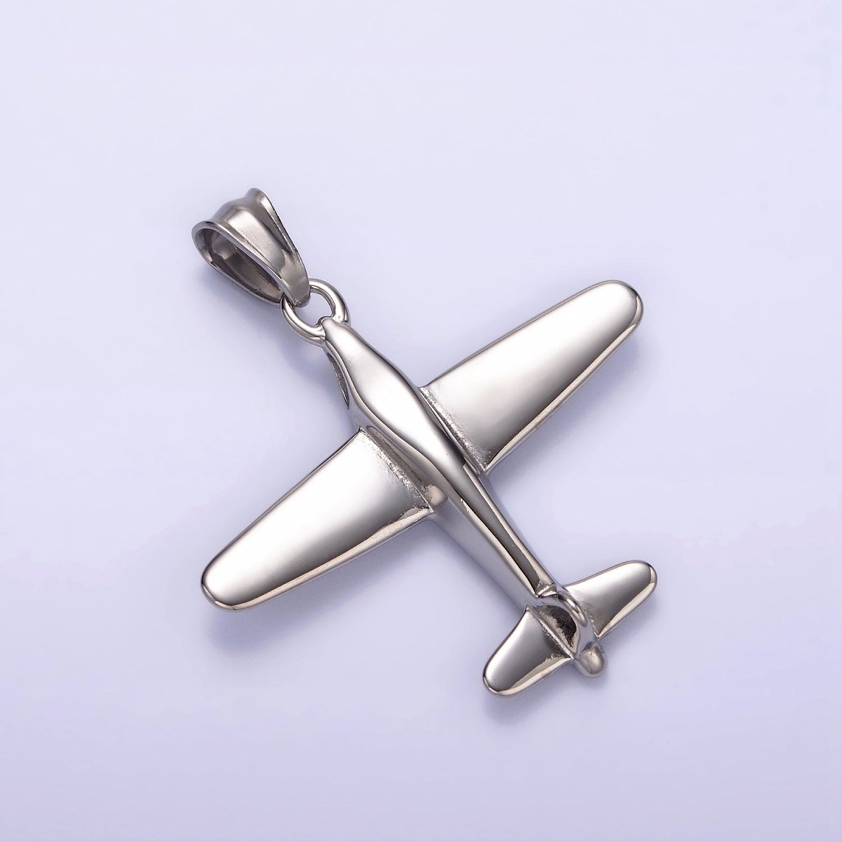 Stainless Steel 38.5mm Airplane Flying Aircraft Statement Pendant in Gold & Silver | P-781 P-782 - DLUXCA