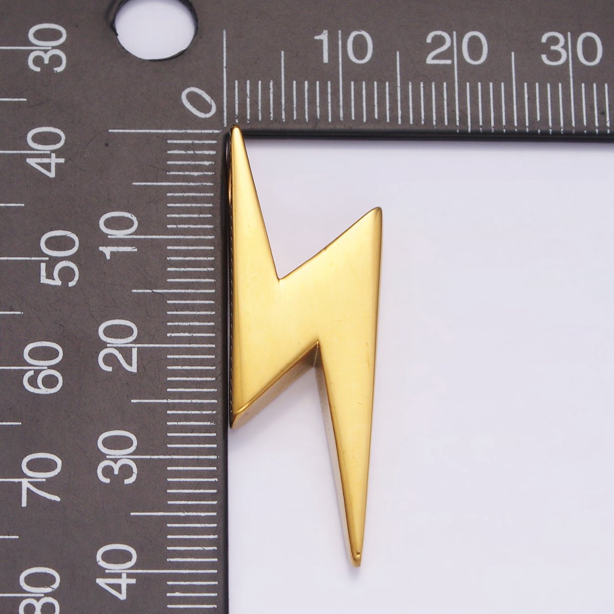 Stainless Steel 38mm Thunder Lightning Bolt Pendant in Gold & Silver P-611 P-612 - DLUXCA