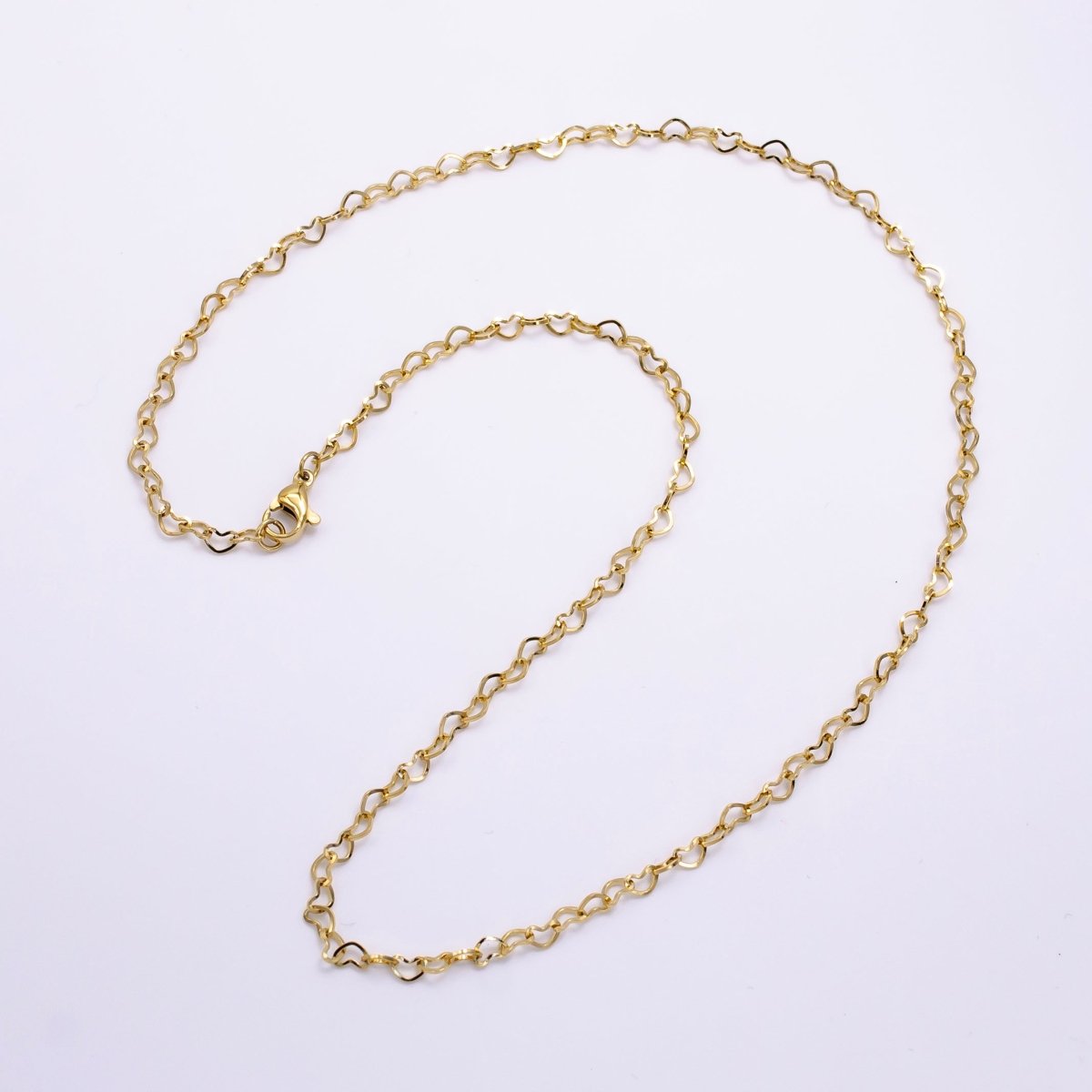 Stainless Steel 3mm Edged Anchor Chain 18 Inch Necklace | WA-2467 - DLUXCA