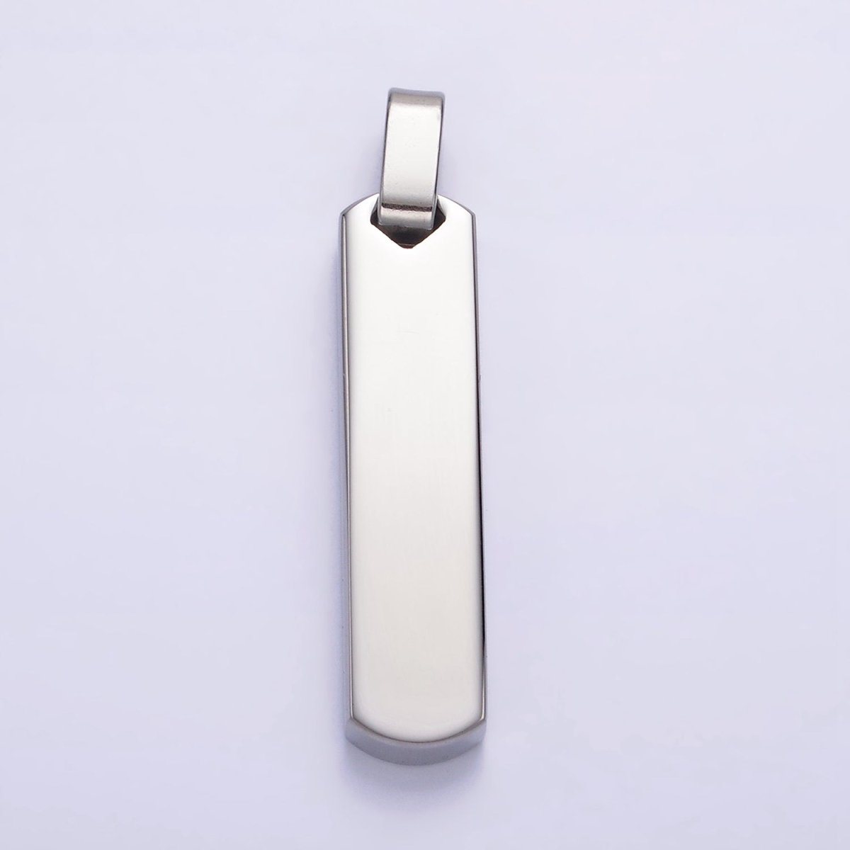 Stainless Steel 40mm Engravable Rectangular Bar Pendant in Black, Gold, Silver | P-725~P-727 - DLUXCA