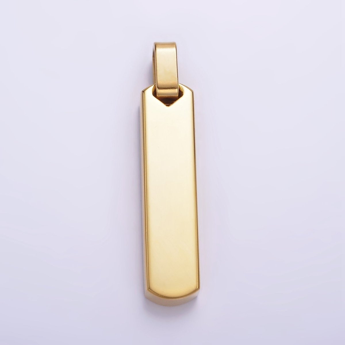 Stainless Steel 40mm Engravable Rectangular Bar Pendant in Black, Gold, Silver | P-725~P-727 - DLUXCA