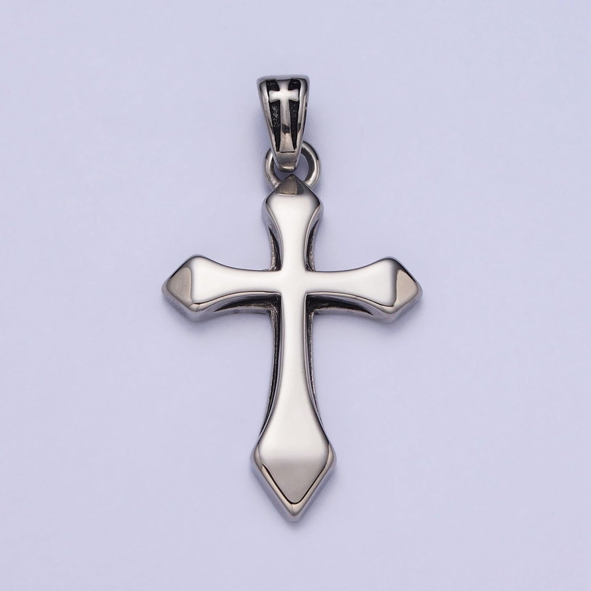 Stainless Steel 42.7mm Passion Cross Bail Religious Pendant in Gold & Silver J-393 J-406 - DLUXCA