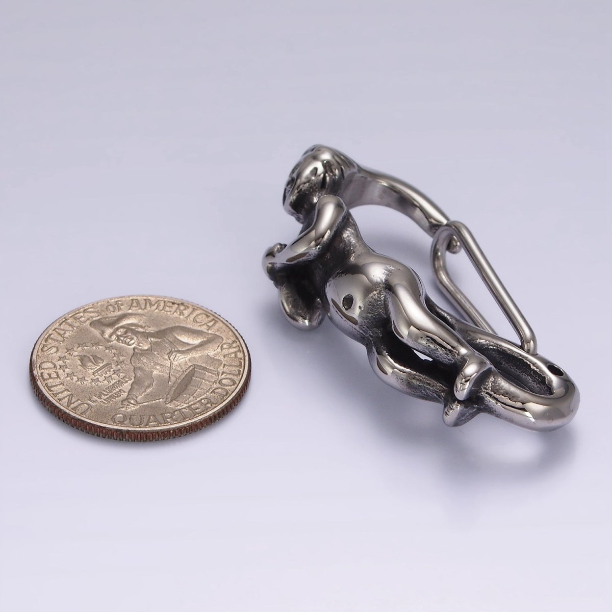 Stainless Steel 45mm Baby Angel Carabiner Snap Hook Findings for Keychain Supply Component | Z666 - DLUXCA
