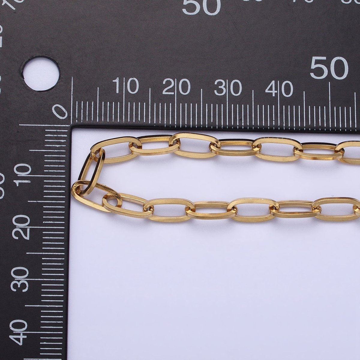 Stainless Steel 4.8mm Paperclip Unfinished Tarnish-Free Chain by Yard in Gold & Silver | ROLL-1358 ROLL-1359 Clearance Pricing - DLUXCA